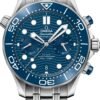 Omegg_a Seamaster Diver 300M Co-Axial Master Chronometer Chronograph silver blue