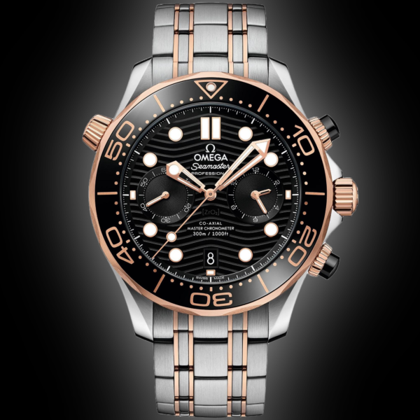 Omegg_a Seamaster Diver 300M Co-Axial Master Chronometer Chronograph 2 ton copper black