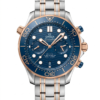 Omegg_a Seamaster Diver 300M Co-Axial Master Chronometer Chronograph 2 ton copper blue