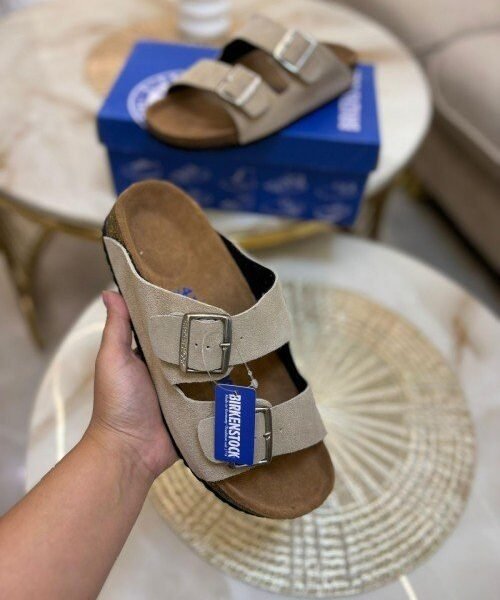 Birkenstock Arizona Slides Suede Bage