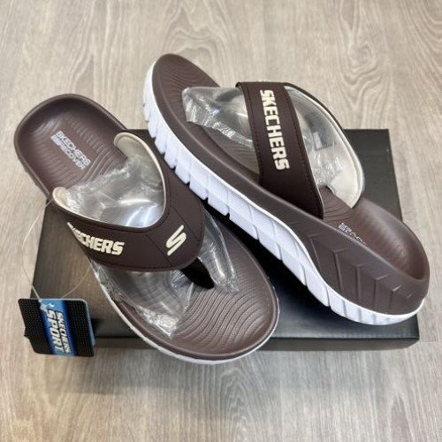 Skechers Go Recover Adjust Premium Brown White Simplex