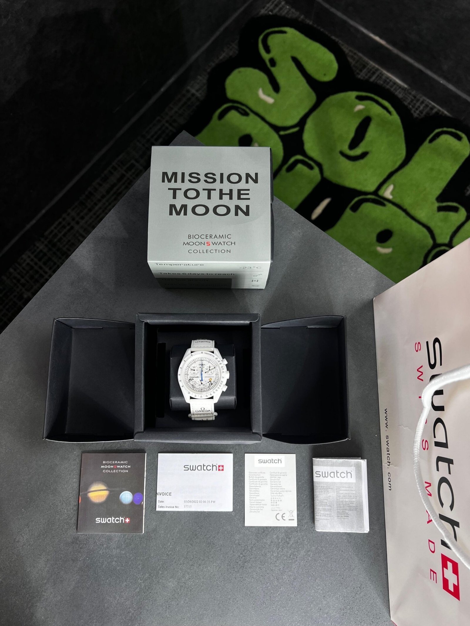Swatch X Omega Bioceramic Moonswatch Mission To The Moon White With Kit - Image 5
