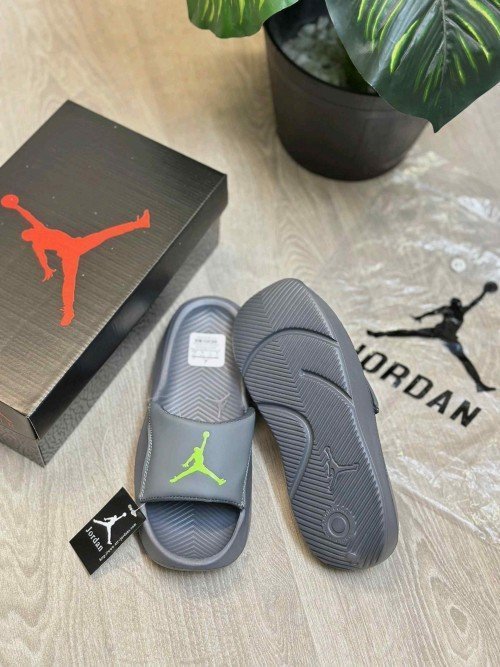 Air Jordan Franchise Premium Grey Green Slides - Image 2