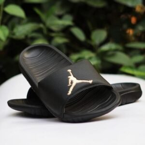 Jordan Break Slides Black Gold