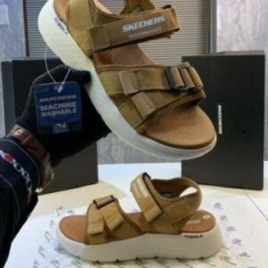 Skecher-rs-Go Walk tan white Premium Sandal