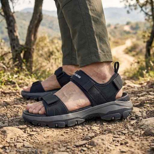 Skecher.s Go Recover Tresmen Ryer Premium Black Grey Sports Sandal - Image 2