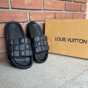 Louis Vuitton Waterfront Mules Chex Maxi Damier Rubber Black Slide