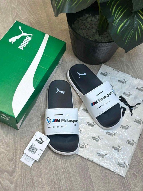 Pumma BMW Motorsport Soft Comfort Premium White Black Slides - Image 2