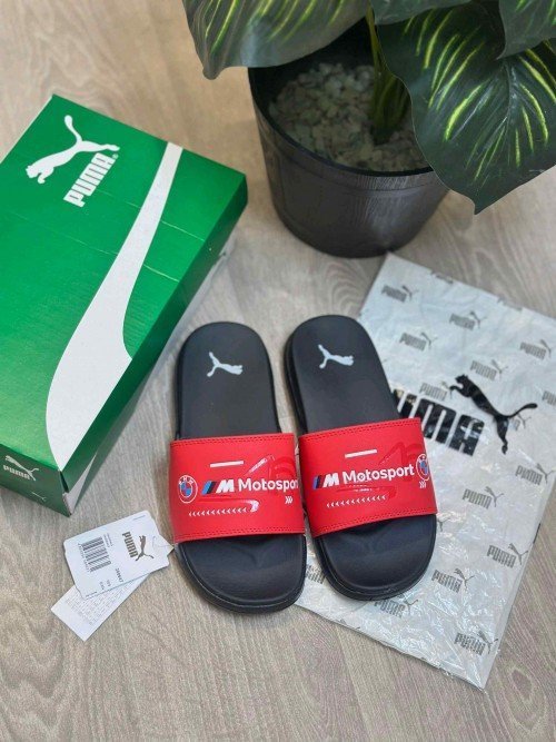 Pumma BMW Motorsport Soft Comfort Premium Red Black Slides - Image 2