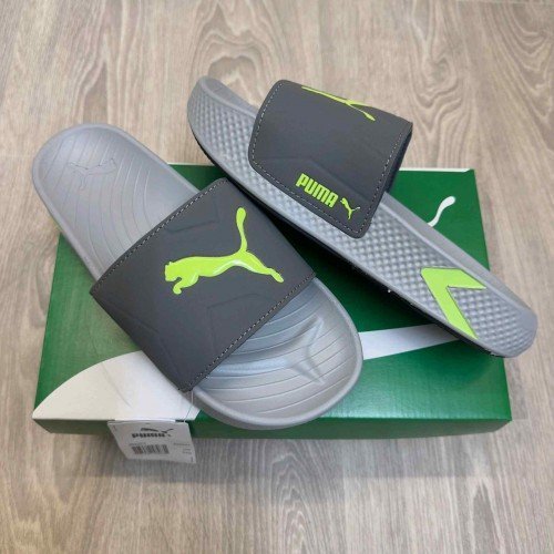 Pum.a SoftridePro Leadpuff Grey Echo Neon Slides - Image 2
