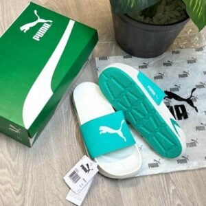 Pum.a SoftridePro Leadpuff Aqua Blue White Slides