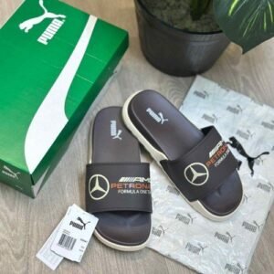 Pum.a Mercedes AMG Petronas Soft Comfort Premium Brown Beige Slides