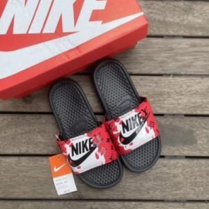 Loui_s Vuitton X Nike Benassi JDI Slides Red