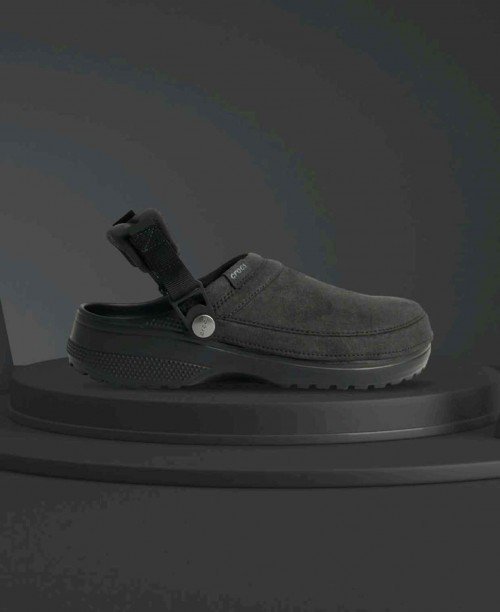 Crocss Classic Suede Crafted Clogs Black - Image 2