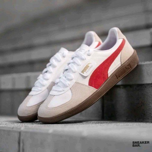 PUMA PALERMO LEATHER WHITEVAPOR GRAY-CLUB RED TOP BATCH UA - Image 2