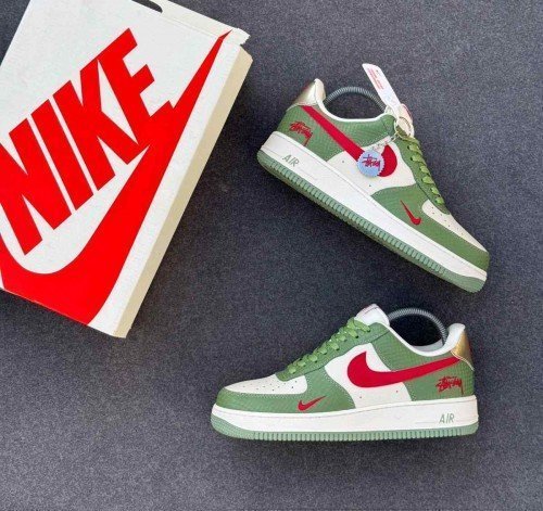 Nike Air Force 1 Low 07 x Stussy green TOP BATCH UA - Image 2