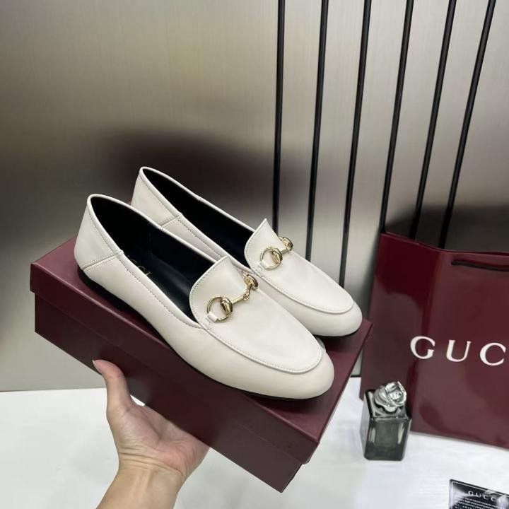 Women GUCCCI horsebit Leather White Loafer For Her TOP BATCH UA - Image 4