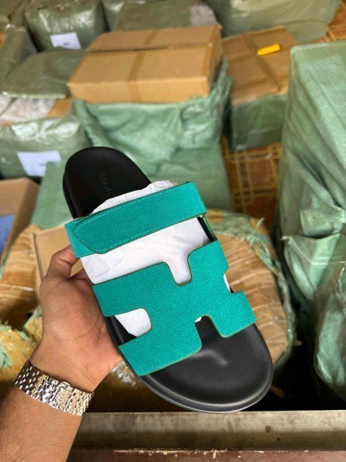 Hermes Chypre Supermaster Suede Flat Sandal Green Fix 207 TOP BATCH UA - Image 2