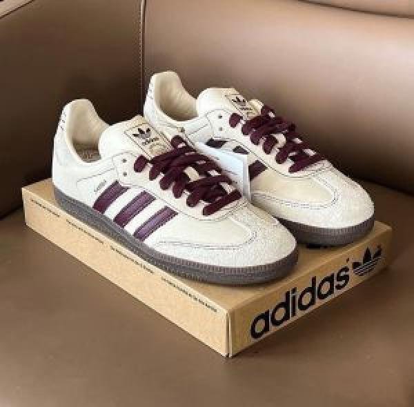 Adidas Samba Wonder White Maroon For Mens 505 TOP BATCH UA - Image 4