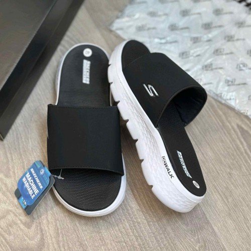 Skechers Go Walk Flex Premium Black White Flip Flop - Image 2