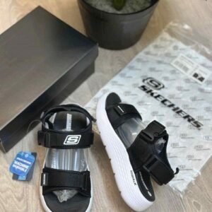 Skechers Go Walk Black White Premium Sandal