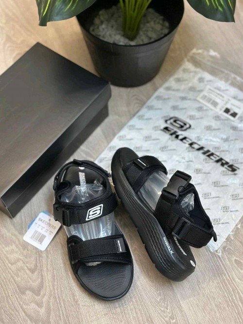 Skechers Go Walk All Black Premium Sandal - Image 2