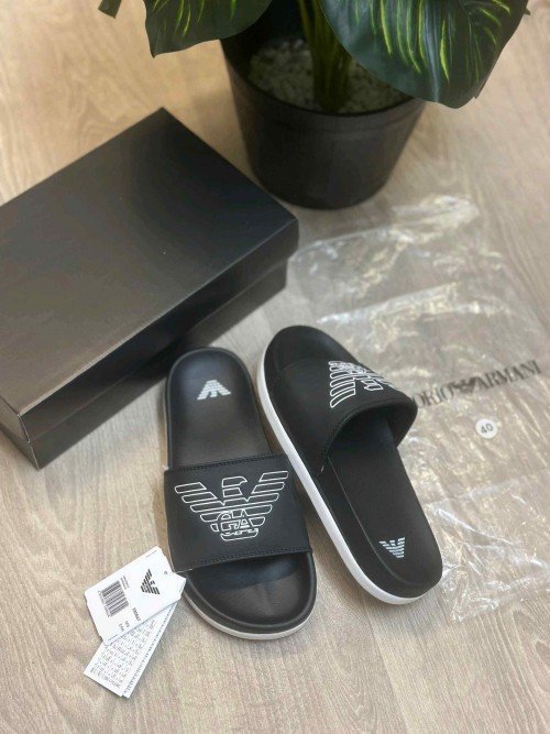Emporio Armani Soft Cusion Premium Black Flip Flop - Image 2