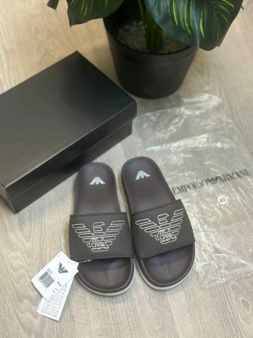 Emporio Armani Soft Cusion Premium Brown Flip Flop - Image 2