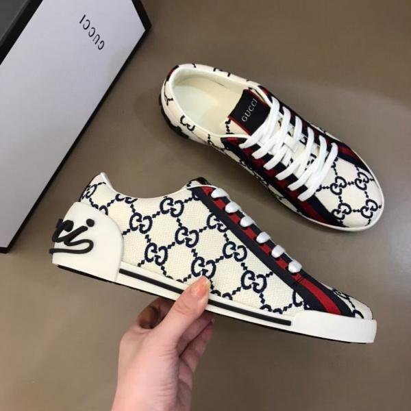 GUCCI VINTAGE EMBROIDERED GG LOGO CREAM PREMIUM SNEAKER TOP BATCH UA - Image 7