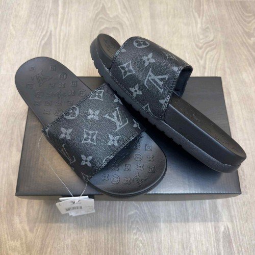 Louis Vuitton Monogram Soft Cusion All Black Flip Flop