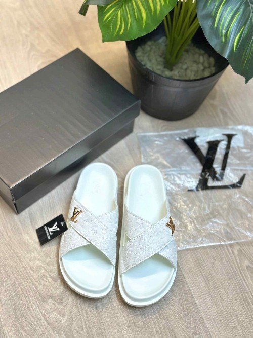 Louis Vuitton Venice Mule Premium White Slides - Image 2