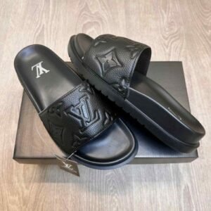Louis Vuitton Monogram Black Premium Slides