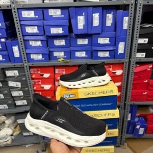 Skecheerrs Go Run Mens Slipons BlackWhite