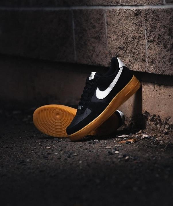 Nik.e AirForce 1 Low 07 Black Suede Gum - Image 4