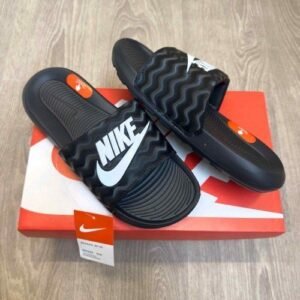Nike Victori One Classic Textured Premium Black White Flip-Flop