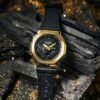 Casio g shock gm2100 black gold