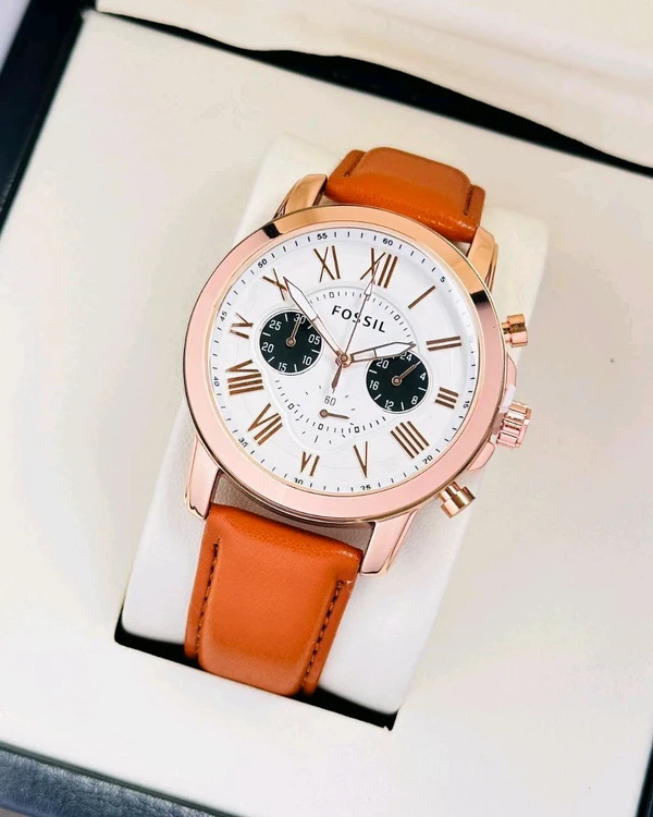 Fossil Grant Leather Belt Black Copper Watch Copy - Image 2