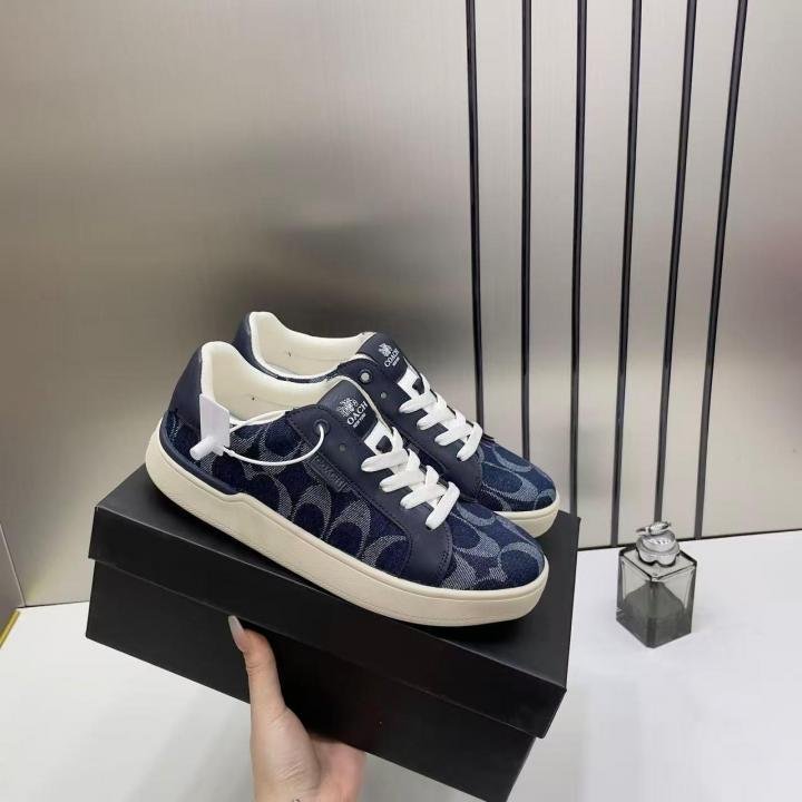 Women Coaach Clip Court Sneaker Navy signature canvas TOP BATCH UA - Image 4