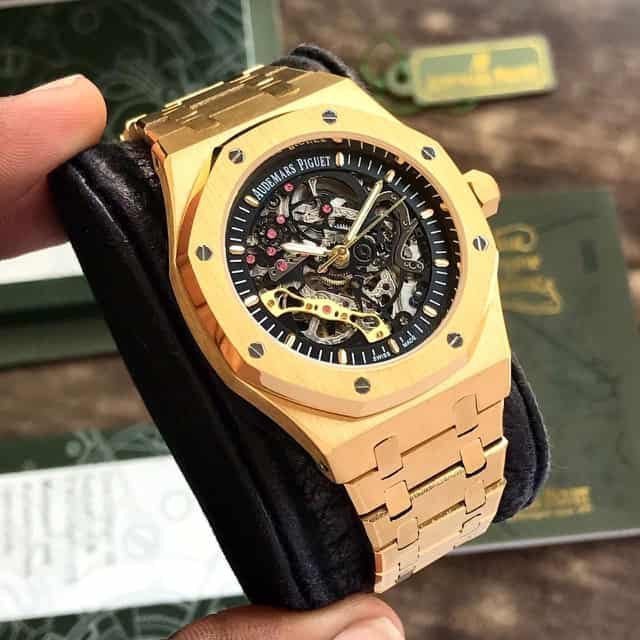 Audemars Piguet Royal Oak Double Balance Wheel Open worked yellow gold Skeleton Dial Automatic Mens Watch - Image 3