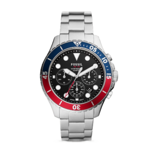 Fossil Fb 03 Silver Red Metal Watch