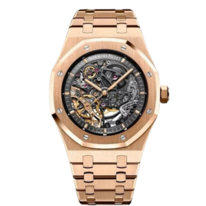 Audemars Piguet Royal Oak Double Balance Wheel Open worked Rose gold Skeleton Dial Automatic Mens Watch