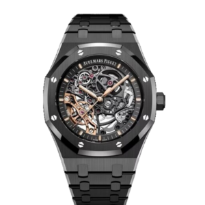 Audemars Piguet Royal Oak Double Balance Wheel Open worked black Skeleton Dial Automatic Mens Watch